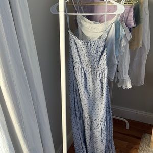 Blue ruffle maxi dress